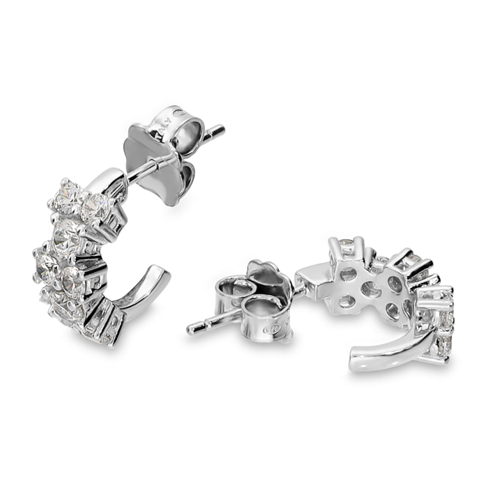 Orecchini a Lobo in Argento 925 con Punti Luce in Cubic Zirconia
