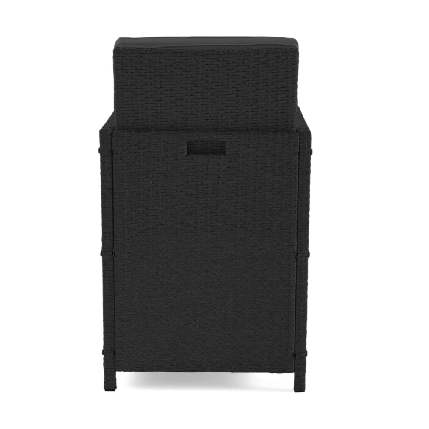 Cuba – salon de jardin encastrable en résine tressé noir - 14 places - coussins gris + housse de protection - Beige