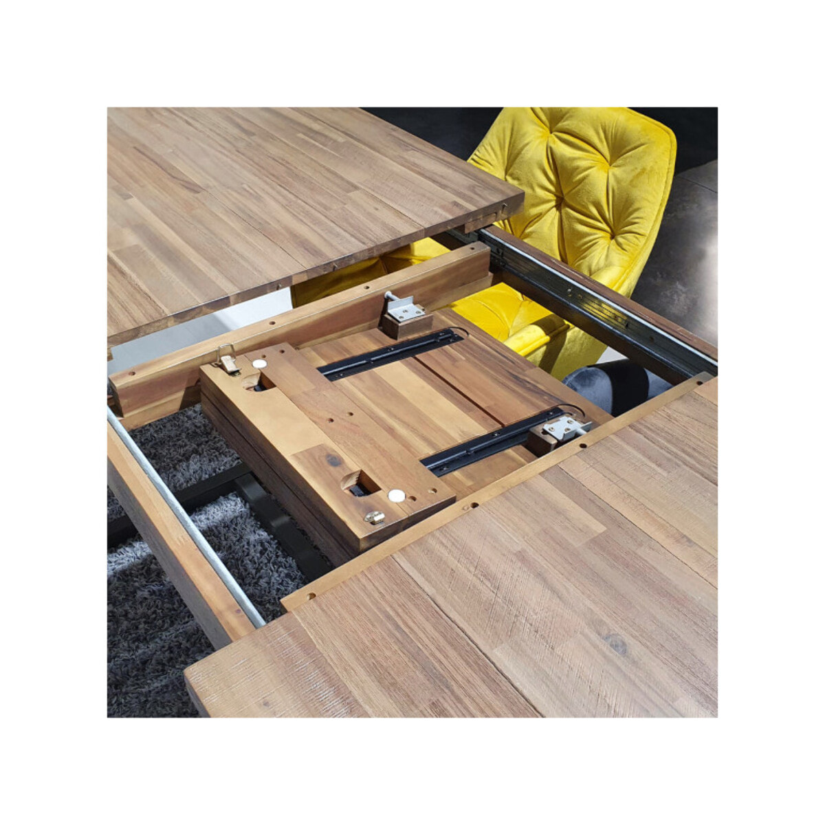 Table de repas extensible en bois et métal L180/220cm - POSITANO