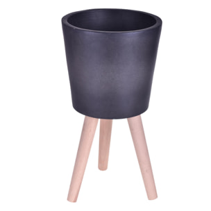 Vaso Con Gambe Faggio. Misure 40X75 Cm - Pezzi 1 - 40X75X40cm - Colore: Grigio - Bianchi Dino - Decori Casa E Complementi