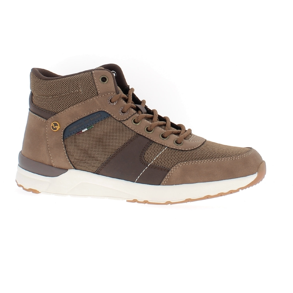 Armata di Mare Scarpe Uomo Sneakers Alte Casual Stringate con Soletta Rimovibile in Memory Foam AMU W23L448 Brown