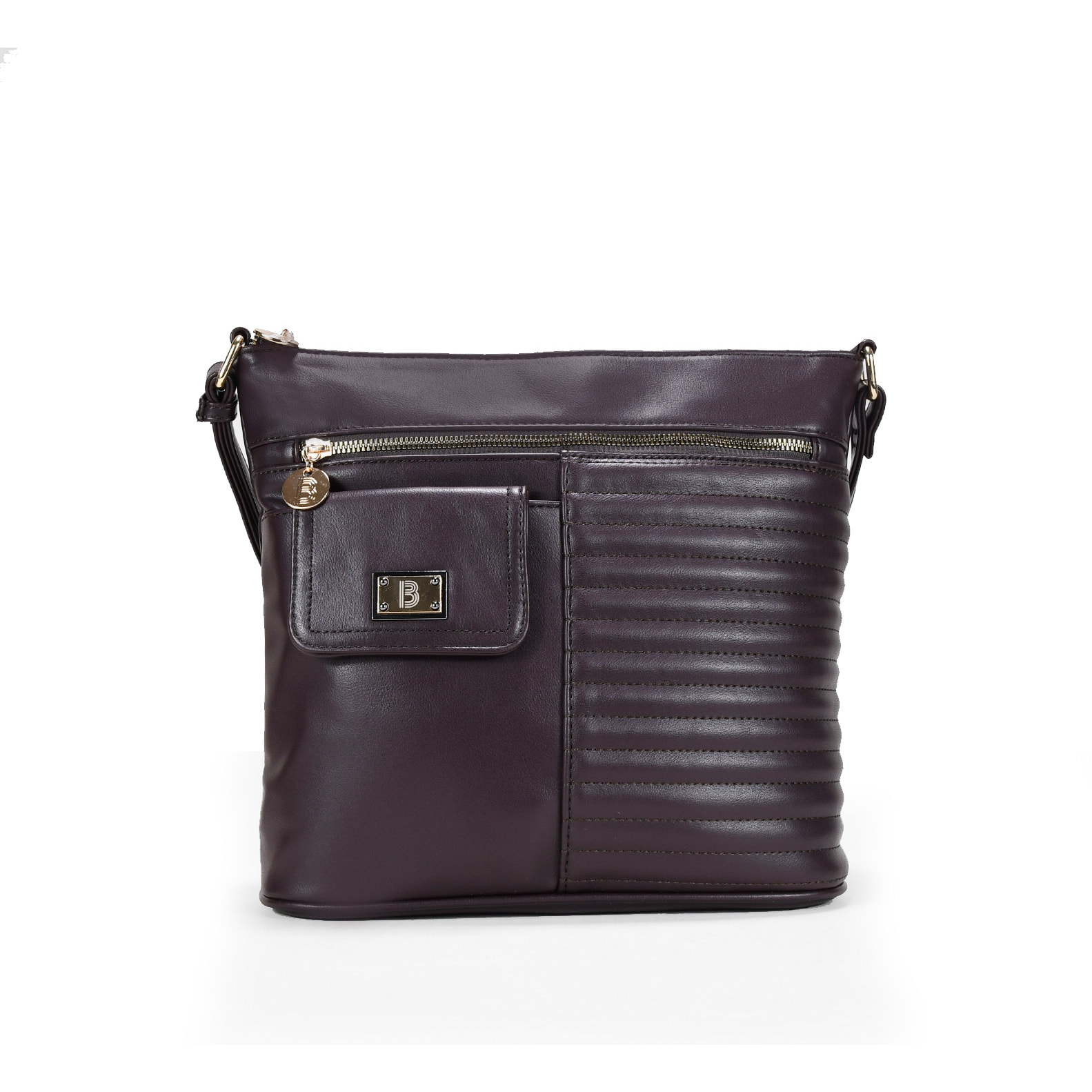 Bolso bandolera marrón con bolsillos