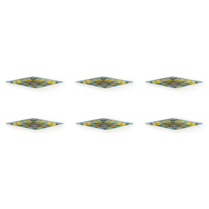 Set 6 piatti quadrati Excelsa – Trinacria, Ceramica Multicolore