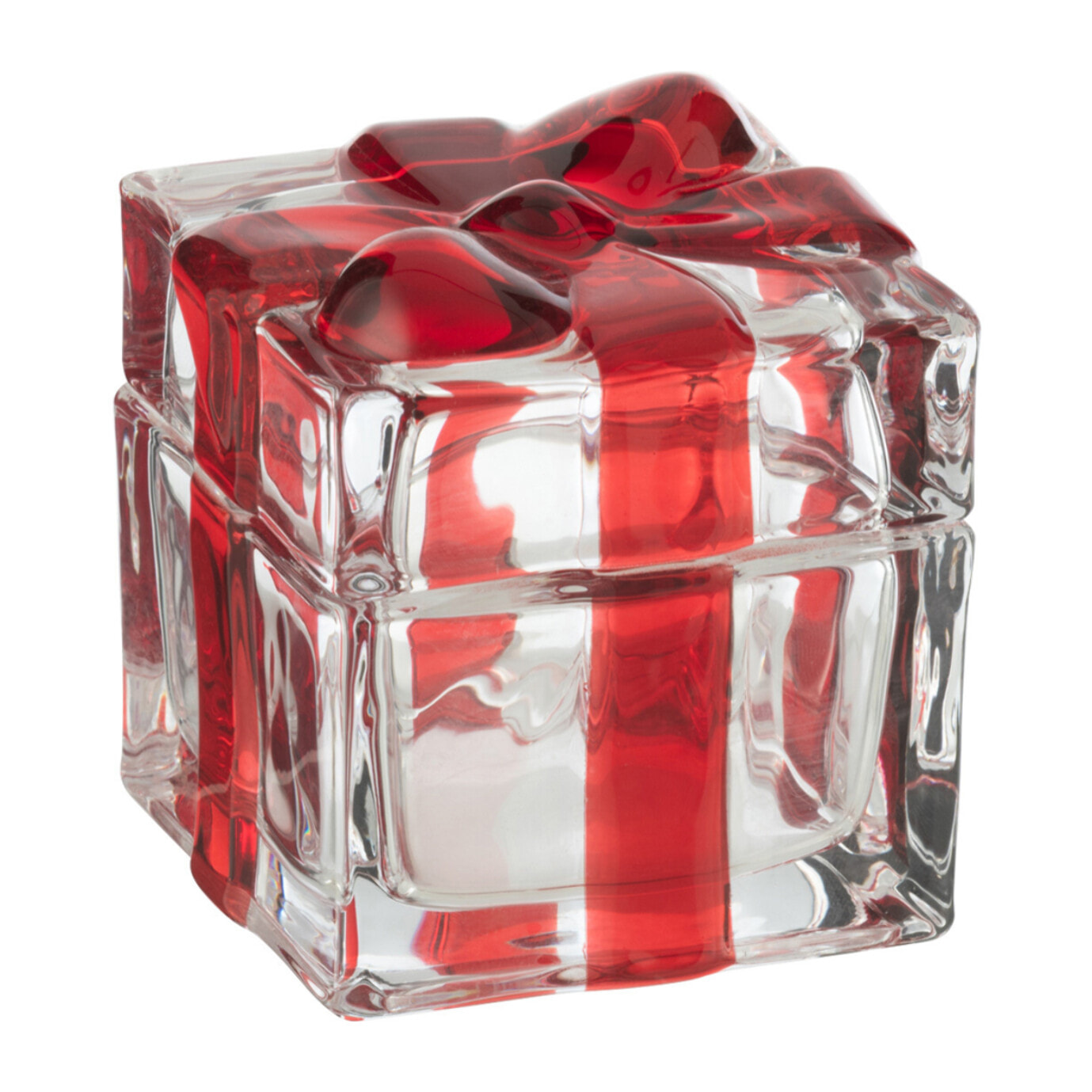 J-Line pot de conservation/photophore Cadeau- verre - rouge - small