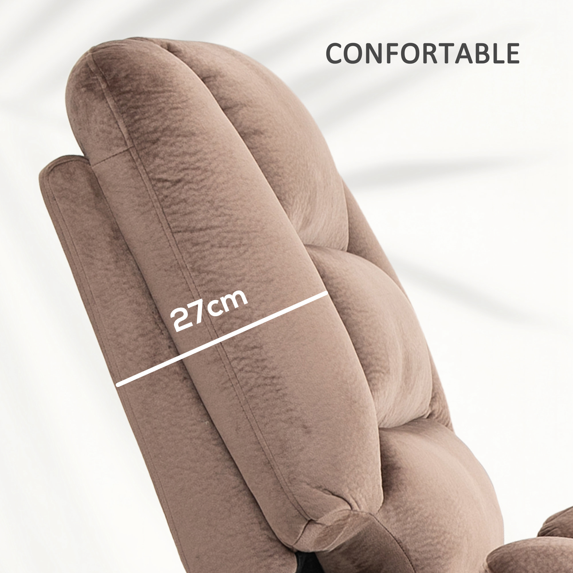 Fauteuil releveur massant chauffant inclinable repose-pied intégré effet velours marron