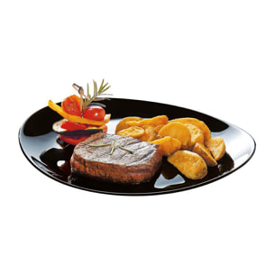 Assiette à steak noire 30cm Friend's Time - Luminarc - Verre opale extra résistant