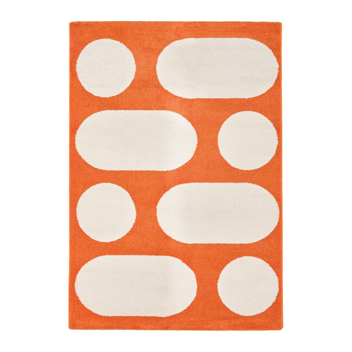 Tapis intérieur JOYCE orange. motif moderne 120 x 160 cm