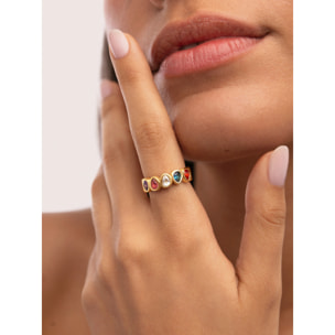 Anello Sirena Colors Acciao Placcato Oro