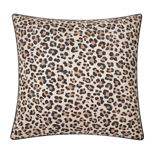 Taie d’oreiller percale de coton léopard - Beige