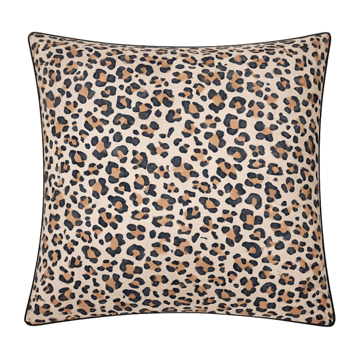 Taie d’oreiller percale de coton léopard - Beige