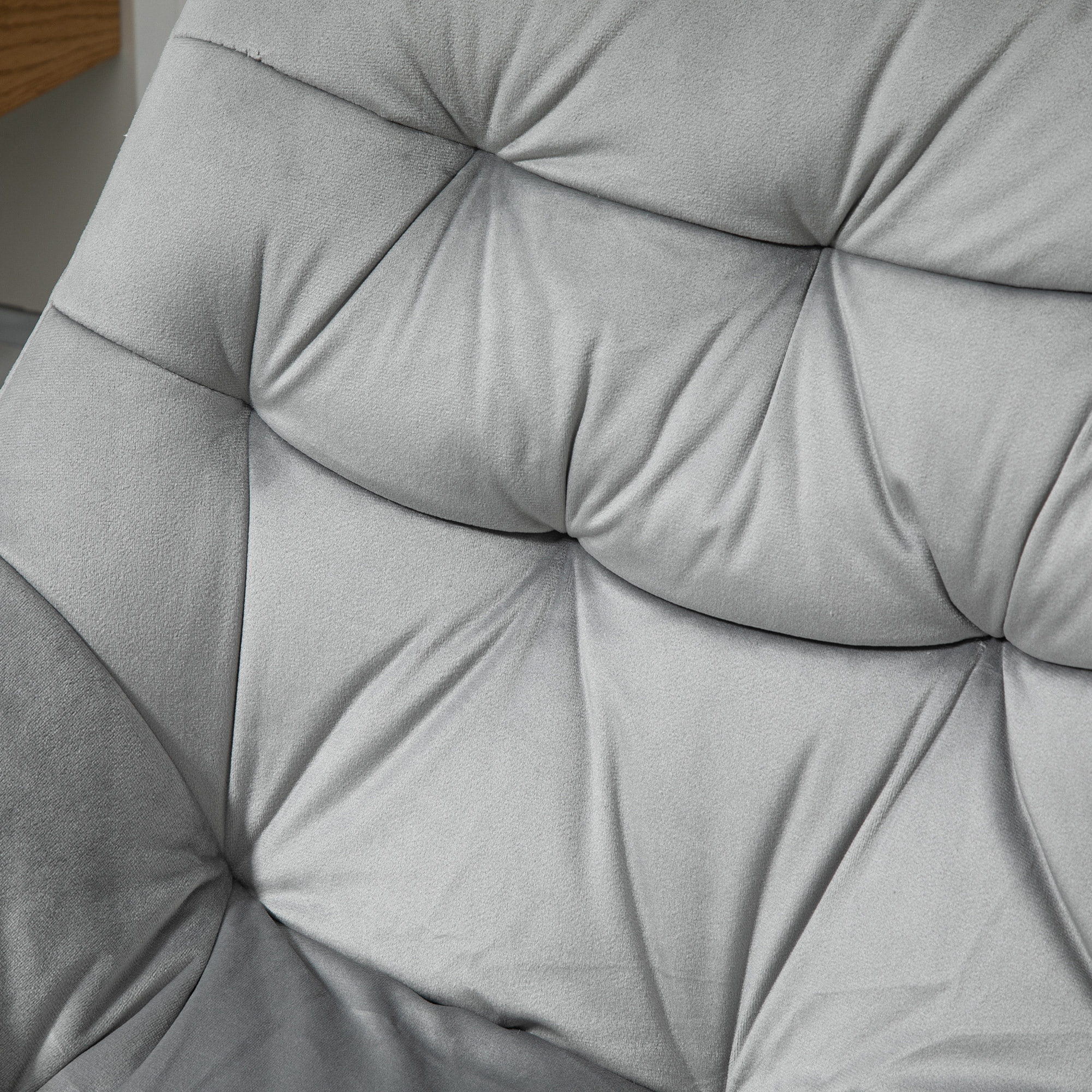 Vinsetto Chaise de bureau design Chesterfield effet capitonné hauteur réglable pivotant 360° piètement chromé velours gris
