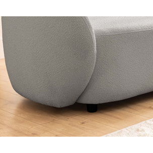 Flore - Fauteuil en tissu bouclette - Gris