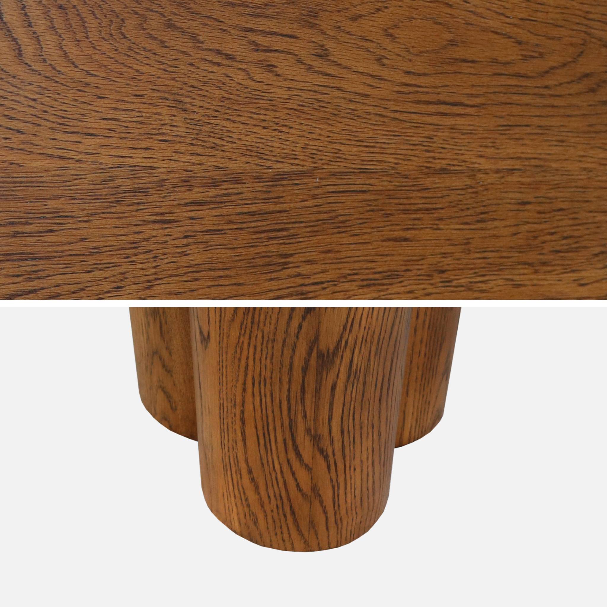 Table à manger ovale bois d'hévéa et placage chêne noyer 8 places 220cm - Leonore