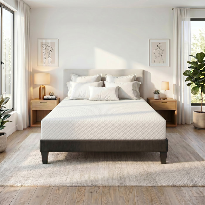 Matelas Absolu, Soutien Ferme ,21 cm, Mémoire de Forme & Mousse Haute Densité, Fabrication Française, Déhoussable