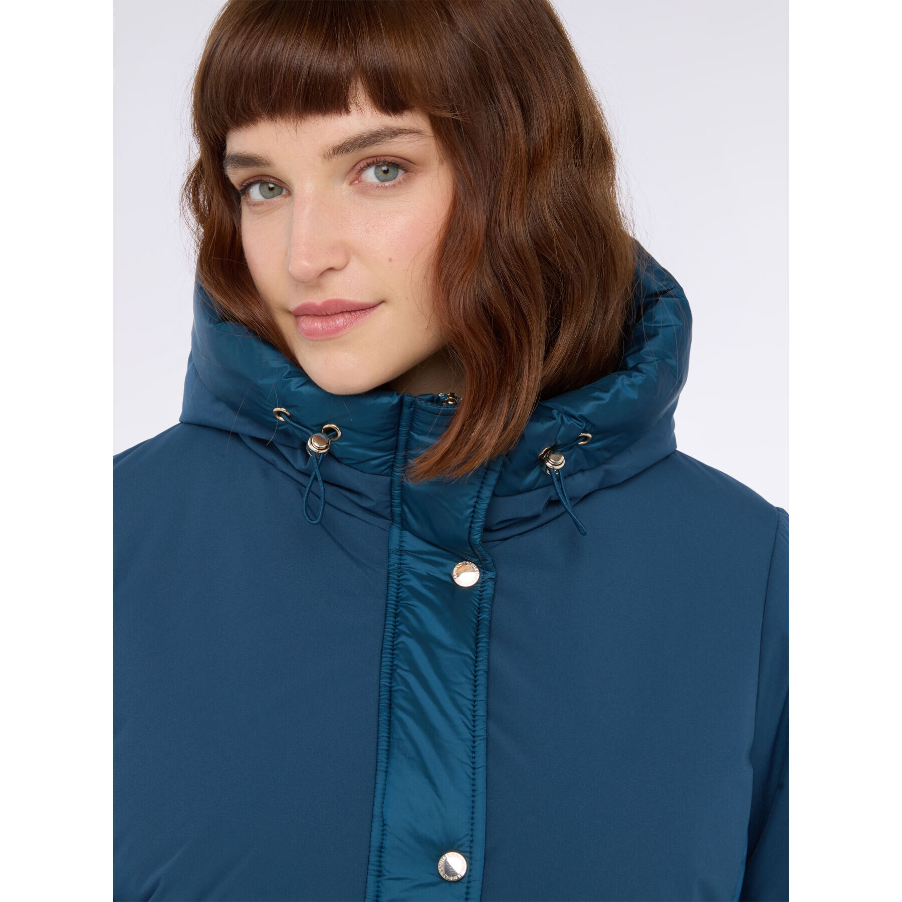 Fiorella Rubino - Plumífero híbrido con capucha - Petrol Blue
