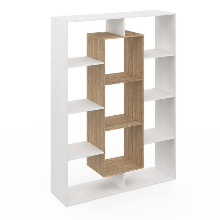 Etagère bibliothèque Paulette bois et blanc