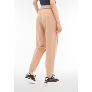 Pantaloni joggers in jersey con elastico logato scopribile