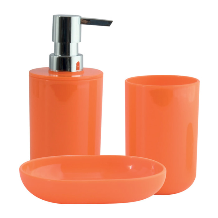 Lot de 3 accessoires de salle de bain INAGUA Orange MSV