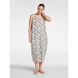 Elena Mirò - Vestido largo estampado - Azul