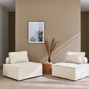 Chauffeuse pour canapé modulable tissu capitonné (lot de 2) DAO