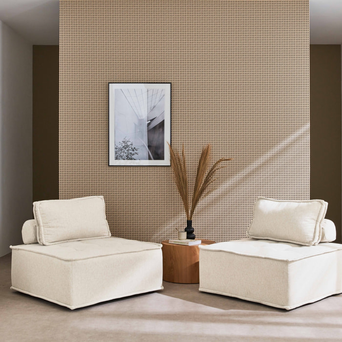 Chauffeuse pour canapé modulable tissu capitonné (lot de 2) DAO