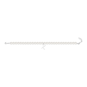 Bracciale Fujiko con Pendente Lettera X Perle Argento