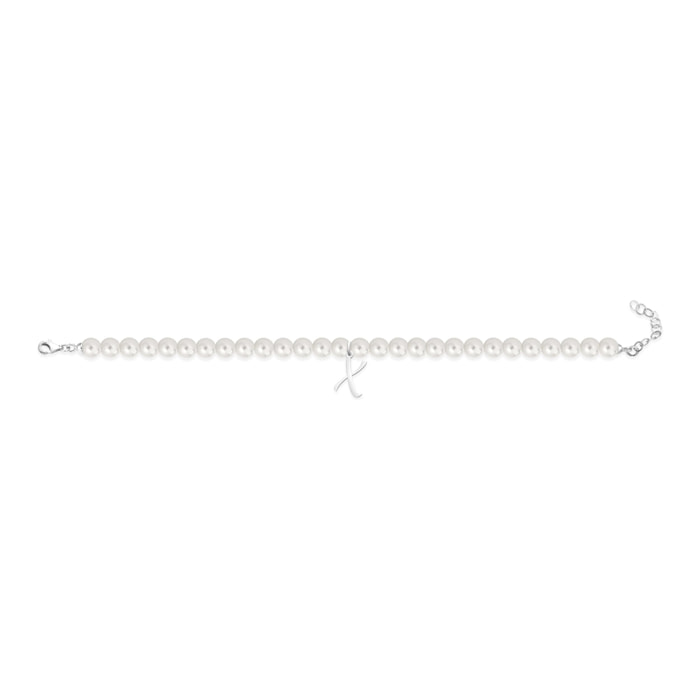 Bracciale Fujiko con Pendente Lettera X Perle Argento