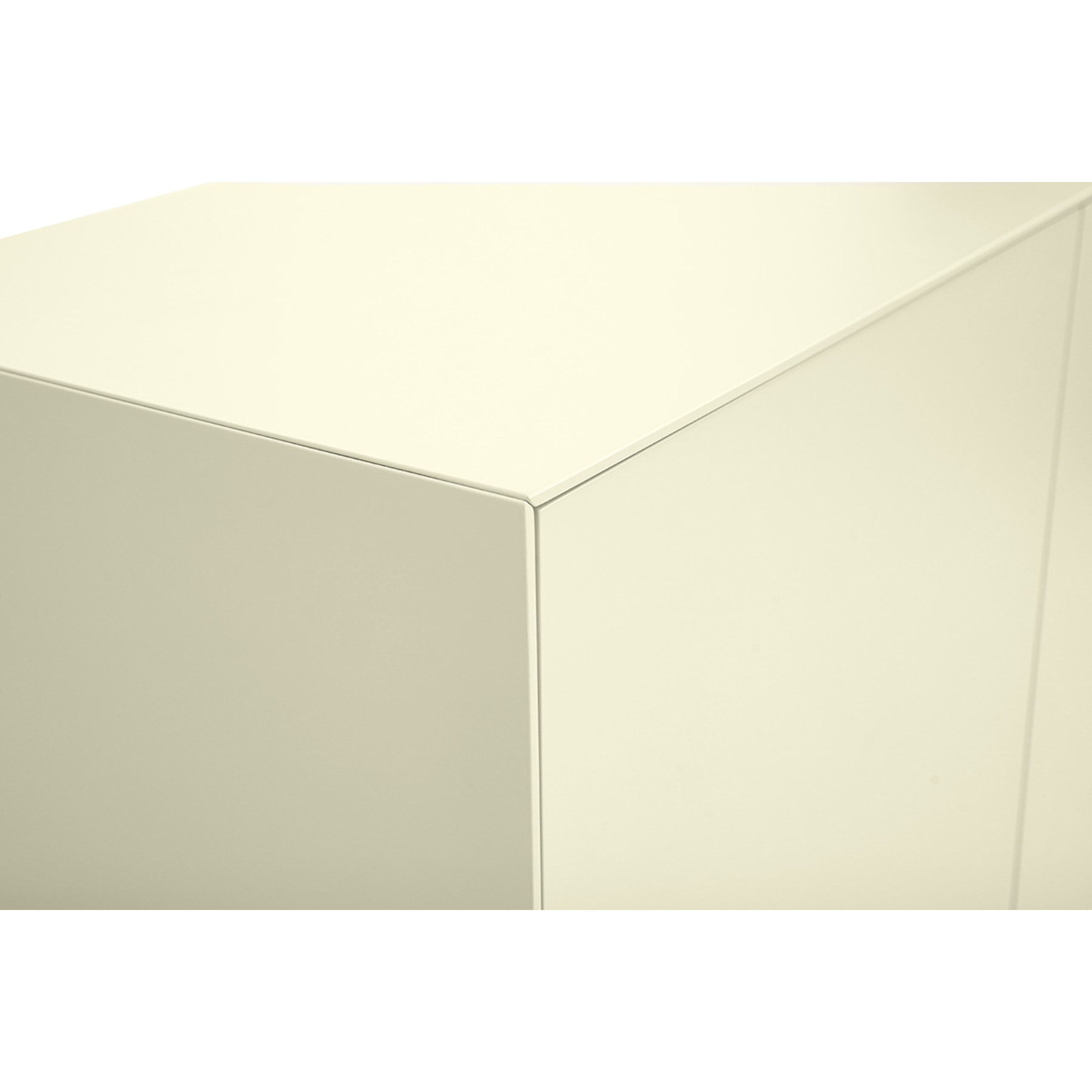 Buffet haut beige laqué mat 2 portes 1 tiroir L90 cm GRAY