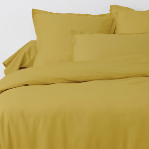 Parure De Drap 3pcs et Drap Housse 90x190cm Coton 57fils/cm2 Safran