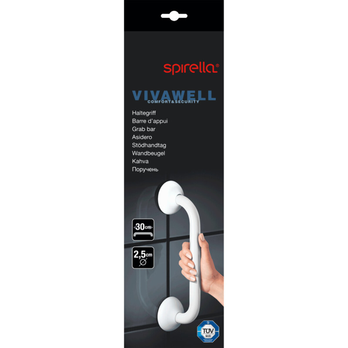Barre de redressement ou d'appui ECO Acier Inox 30cm Blanc Spirella