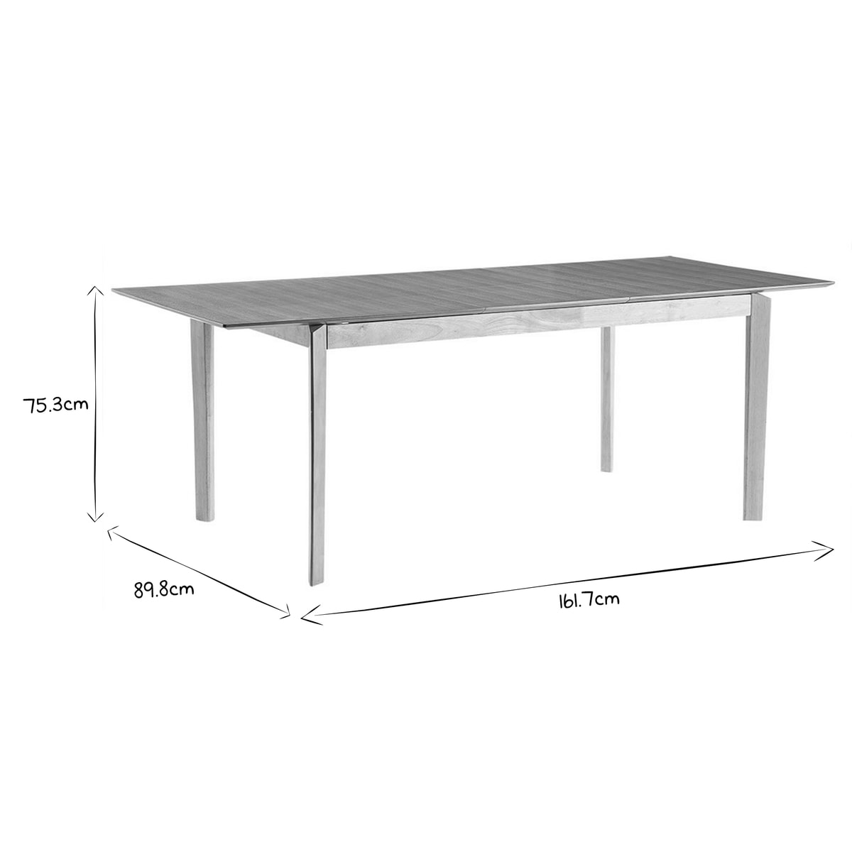 Table extensible rallonges intégrées rectangulaire en bois clair frêne L160-210 cm BONAVISTA