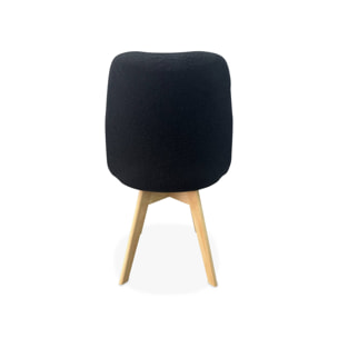 Lot de 4 chaises scandinaves NILS revêtement bouclette noire. pieds bois de hêtre. chaise 1 place