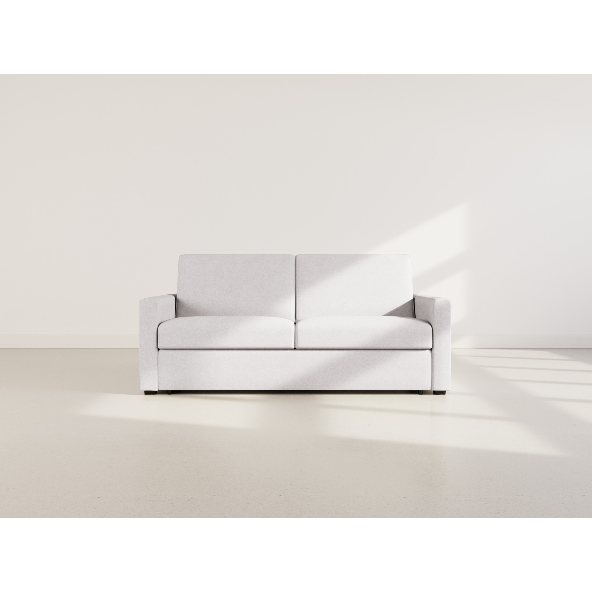 Julia - canapé lit 3 places convertible express couchage quotidien 140 cm matelas 18 cm en tissu - Gris clair