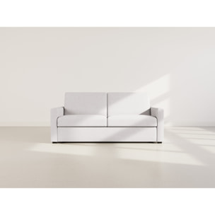 Julia - canapé lit 3 places convertible express couchage quotidien 140 cm matelas 18 cm en tissu - Gris clair