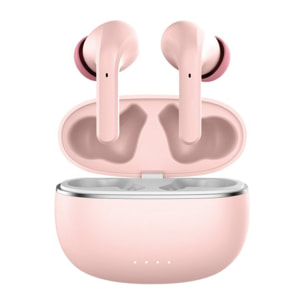 Ecouteurs Bluetooth Intra Auriculaires avec LED Rose