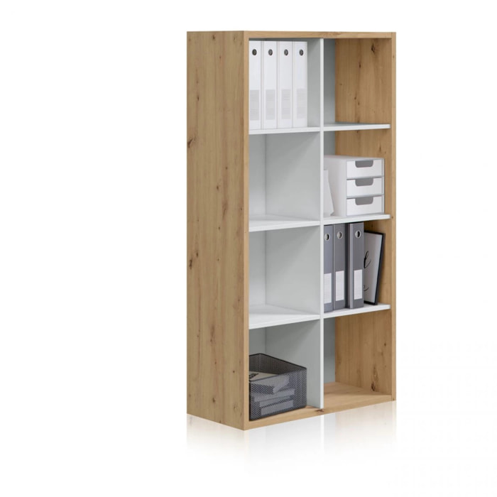 Estantería Noa Blanco Artik (Blanco Mate) - Roble Nodi