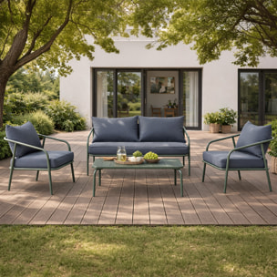 Salon de jardin 4 places kaki EVORA