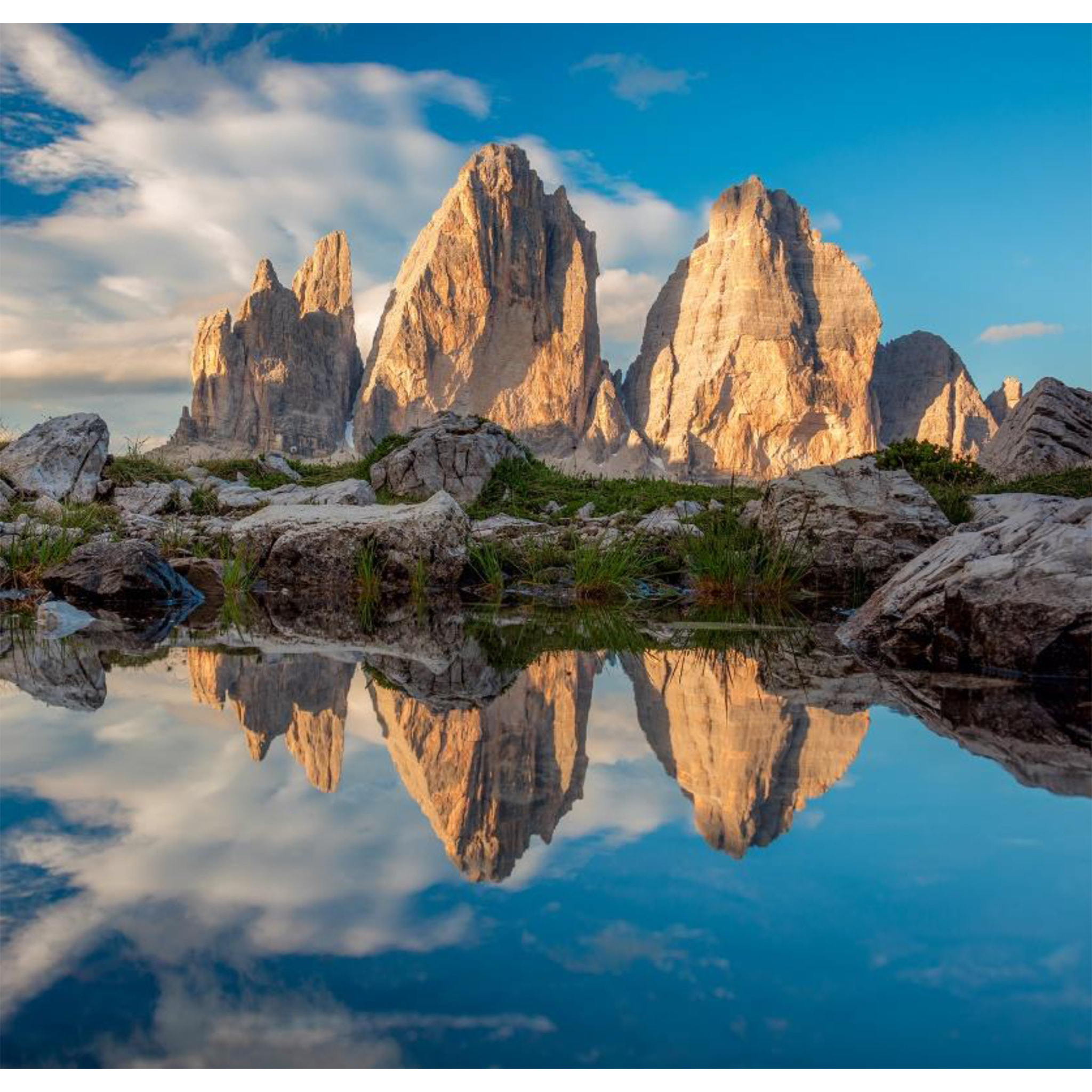 Parure copripiumino matrimoniale stampa in digitale tre cime
