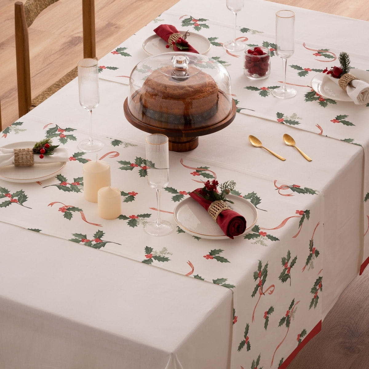Chemin de table RIBBON ROUGE