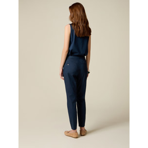 Oltre - Pantaloni skinny misto cotone - Blu