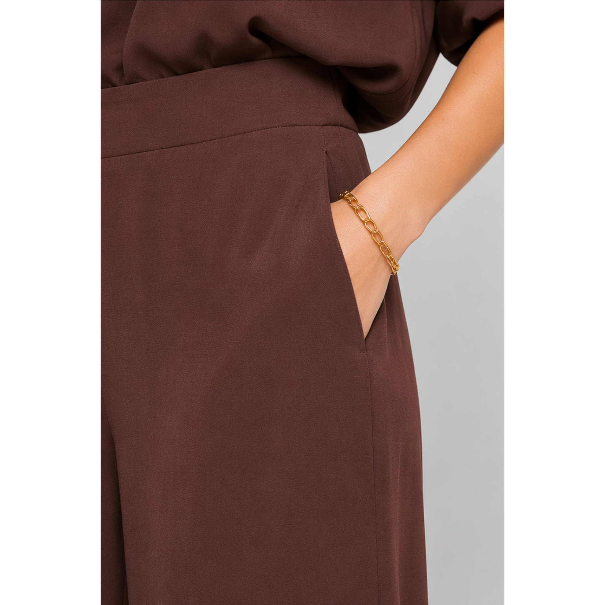 Kocca - Pantaloni da donna a gamba larga e vita alta in viscosa Donna