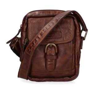 Borsa a tracolla  da uomo In Vera pelle Made in Italy 17x22x7 cm