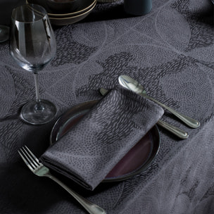 Nappe pur coton motif jacquard bleu Mille gouttes metal