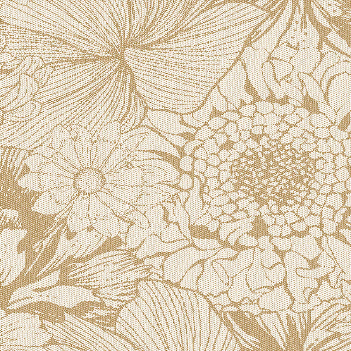 Serviette lin & coton lavé motif jacquard beige Mille bloom naturel