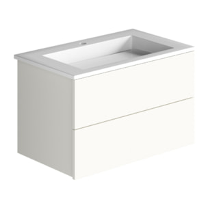 Meuble simple vasque BURGBAD Cosmo 80 cm blanc mat
