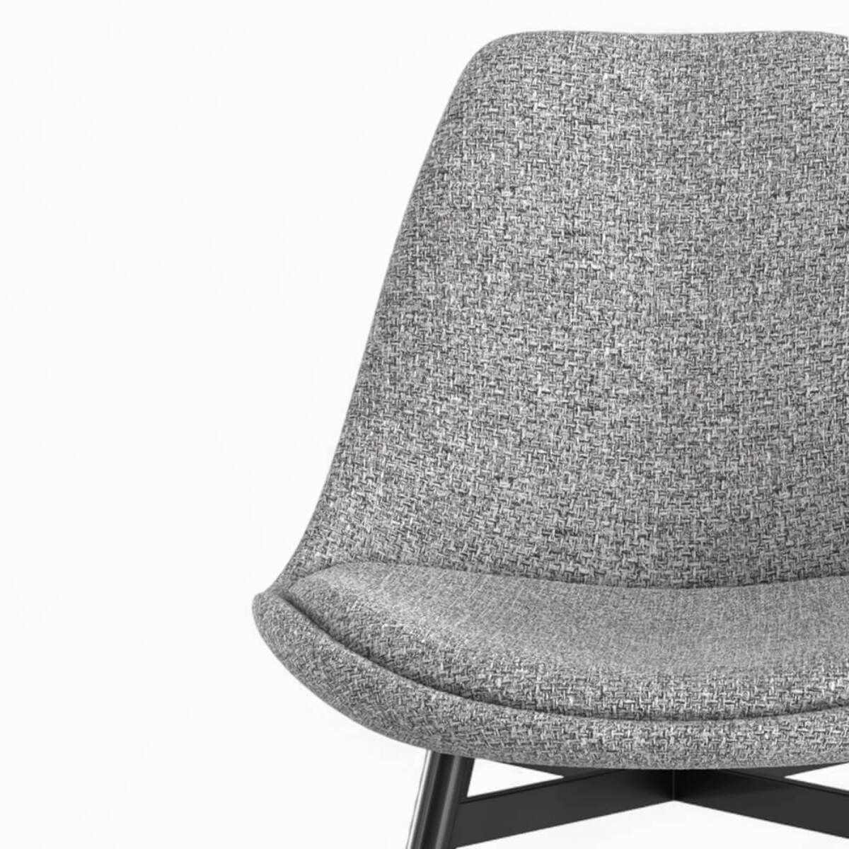 Pack 4 chaises en tissu gris chiné foncé et clair - Flippi