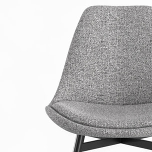 Pack 4 chaises en tissu gris chiné foncé et clair - Flippi