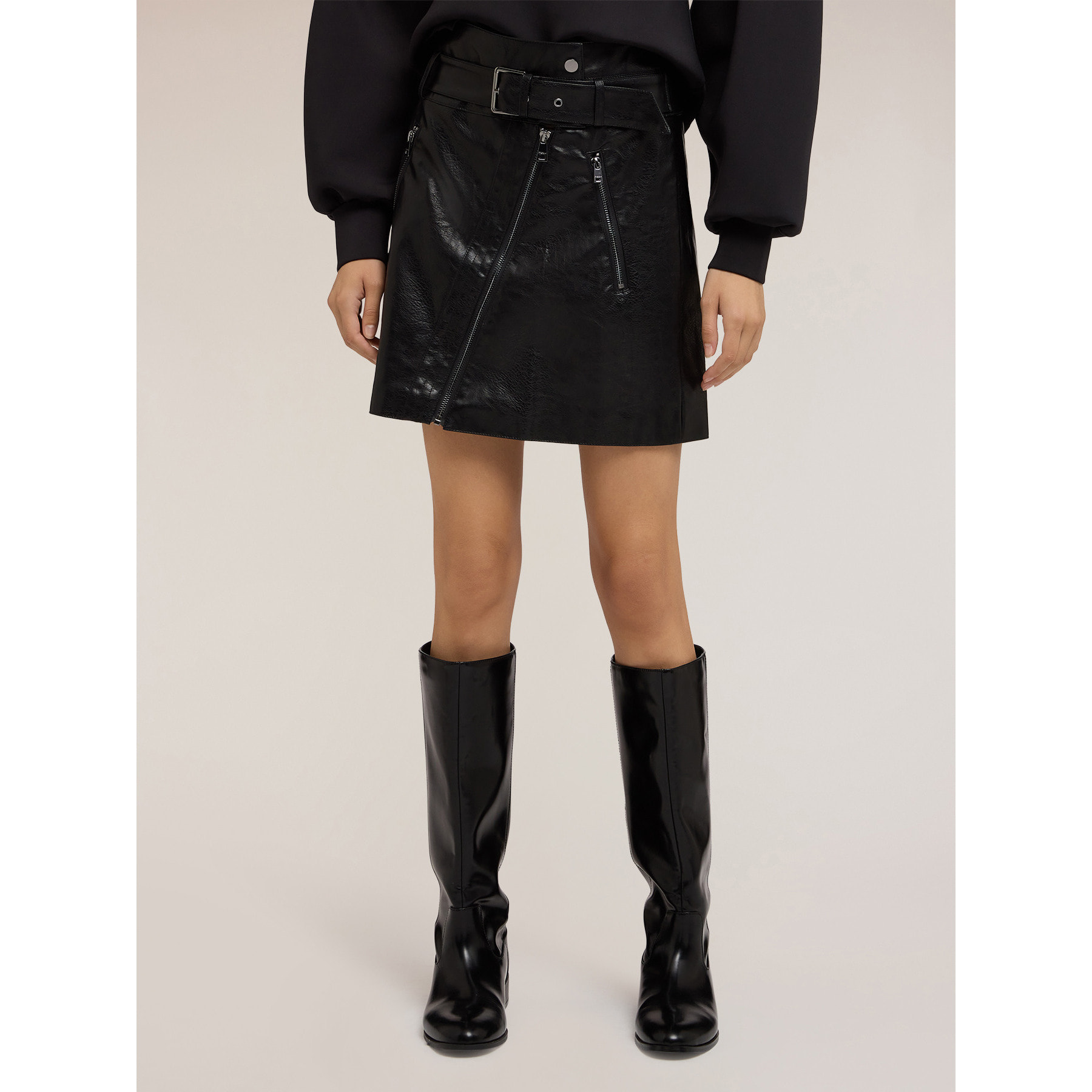 Motivi - Minifalda con cremalleras decorativas - Negro