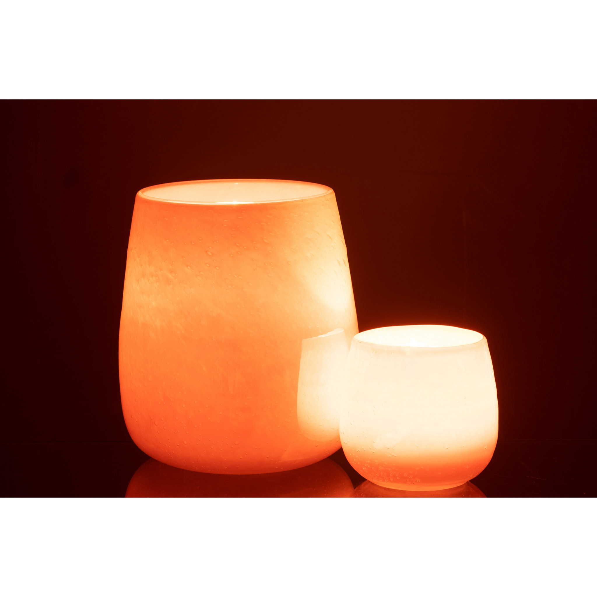 J-Line vase Juliette - verre - orange/rose - large - Ø 16 cm