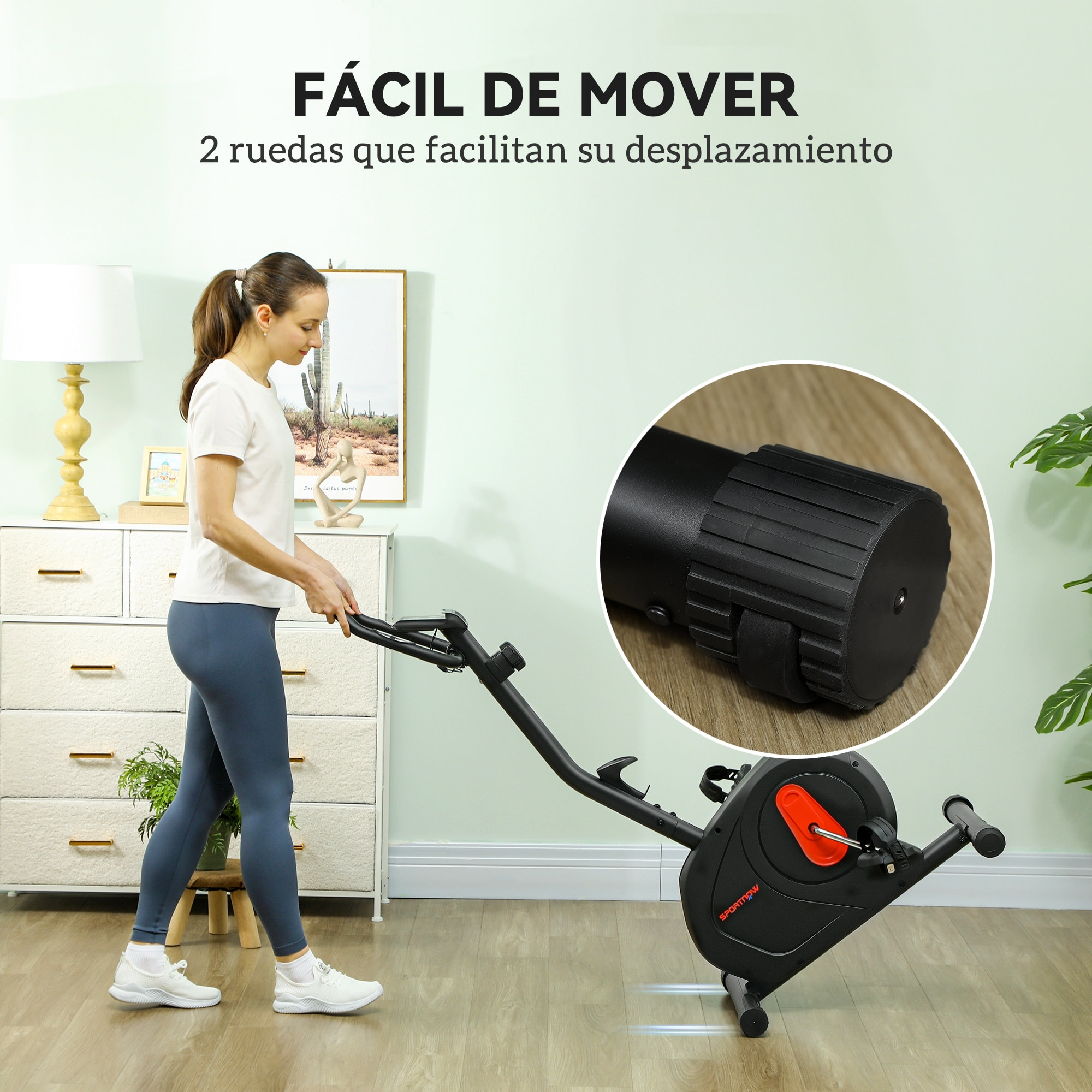 Bicicleta Estática en Casa con Resistencia Magnética Ajustable Bici Estática Silenciosa con Volante Sensor de Frecuencia Asiento Regulable Pantalla LCD y Soporte de Teléfono Carga 100 kg